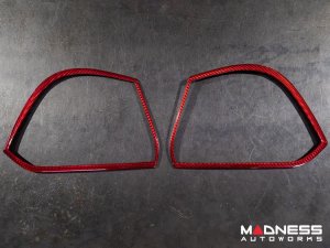 Alfa Romeo Giulia Speaker Frame Trim - Carbon Fiber - Red Candy